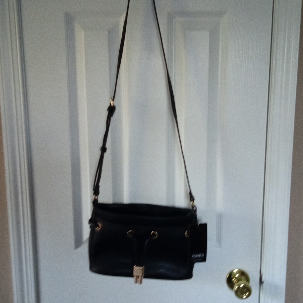 Jones New York Black Crossbody Bag with Gold Accents - Picture 2 of 5